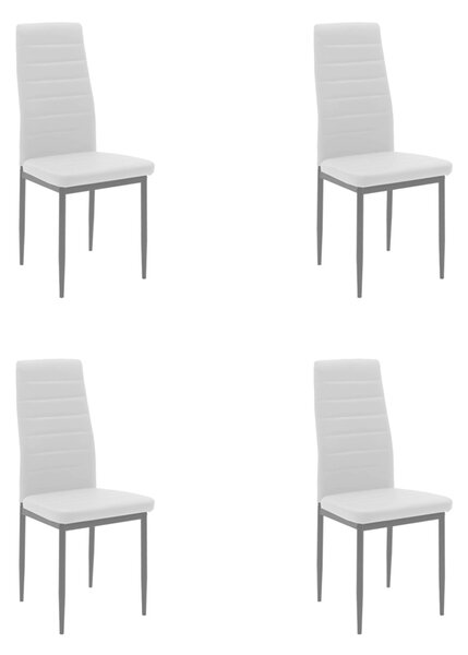 Set 4 Scaune Bucatarie/Dining Kleo 2 Piele Ecologica Albe