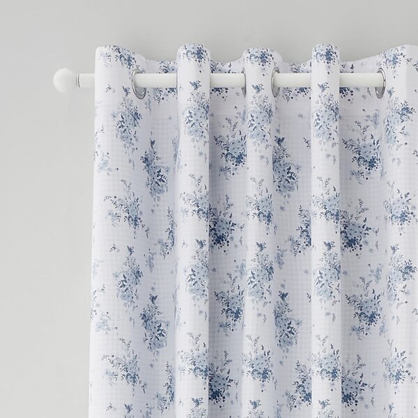 Draperii albe-albastre 2 buc. 168x229 cm Lucie Floral Frill – Catherine Lansfield