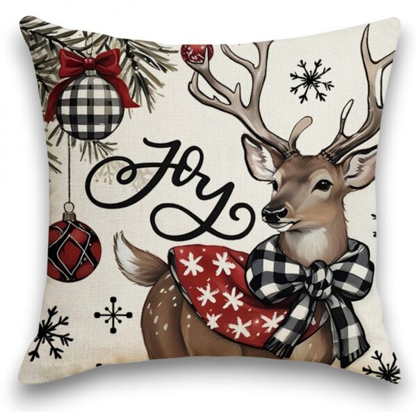Fata de perna de Craciun DEER WISH 45x45 cm, bej