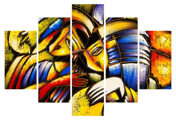 Tablou - Pictură în ulei, îndrăgostiții (150x105 cm)
