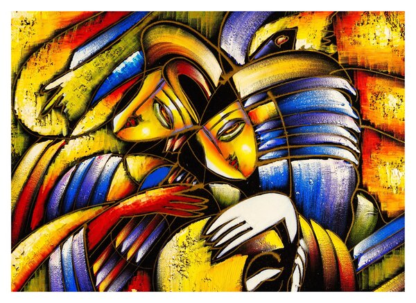 Tablou - Pictură în ulei, îndrăgostiții (70x50 cm)