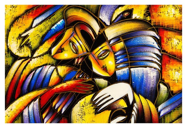 Tablou - Pictură în ulei, îndrăgostiții (90x60 cm)