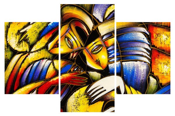 Tablou - Pictură în ulei, îndrăgostiții (90x60 cm)