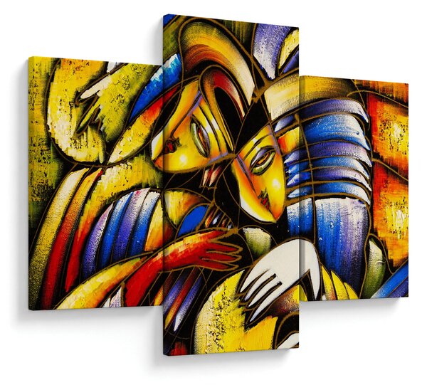Tablou - Pictură în ulei, îndrăgostiții (90x60 cm)