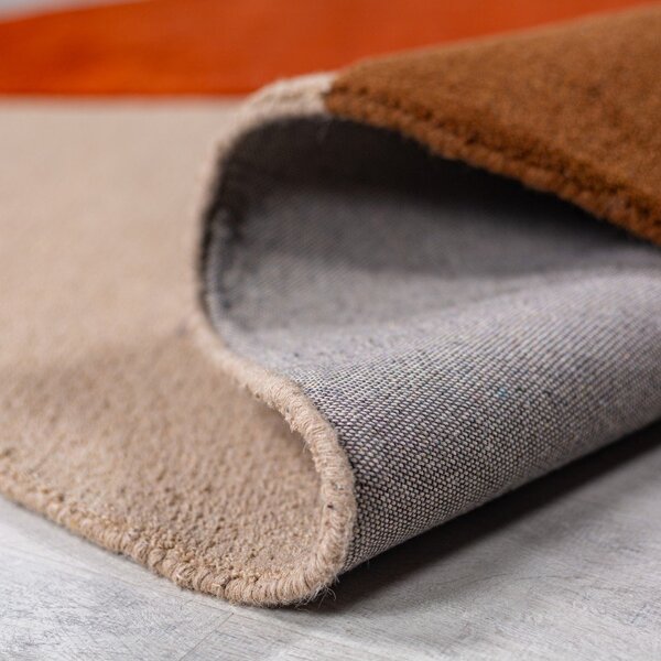 Covor cărămiziu țesut manual, rotund, din lână ø 150 cm Mia Segment – Flair Rugs