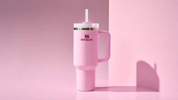 Termos roz cu pai din oțel inoxidabil 1,18 l Quencher H2.0 FlowState Tumbler Cherry Blossom – Stanley