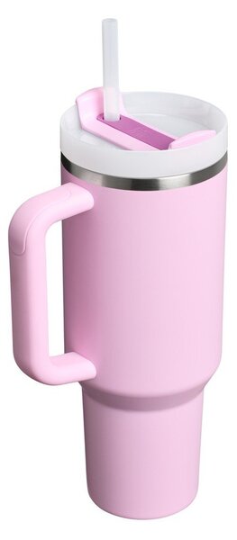 Termos roz cu pai din oțel inoxidabil 1,18 l Quencher H2.0 FlowState Tumbler Cherry Blossom – Stanley