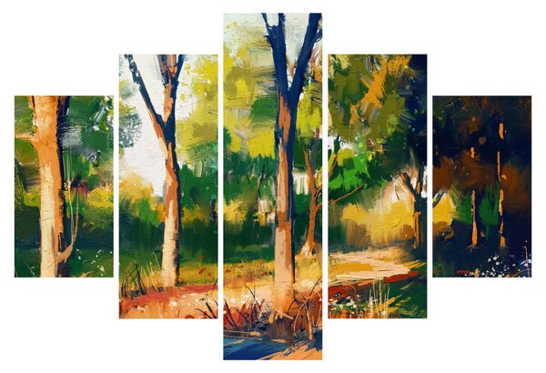 Tablou - Pădure de vară însorită, pictură (150x105 cm)