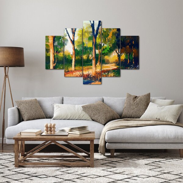 Tablou - Pădure de vară însorită, pictură (150x105 cm)