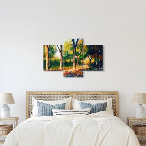 Tablou - Pădure de vară însorită, pictură (90x60 cm)