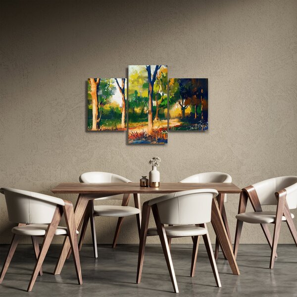 Tablou - Pădure de vară însorită, pictură (90x60 cm)