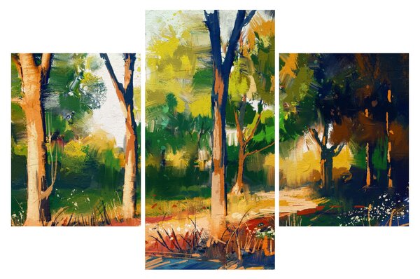 Tablou - Pădure de vară însorită, pictură (90x60 cm)