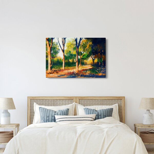 Tablou - Pădure de vară însorită, pictură (90x60 cm)