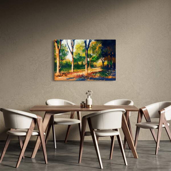 Tablou - Pădure de vară însorită, pictură (90x60 cm)