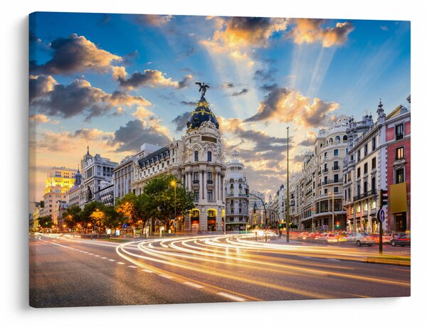 Tablou - Calle Gran Vía, Madrid, Spania (70x50 cm)