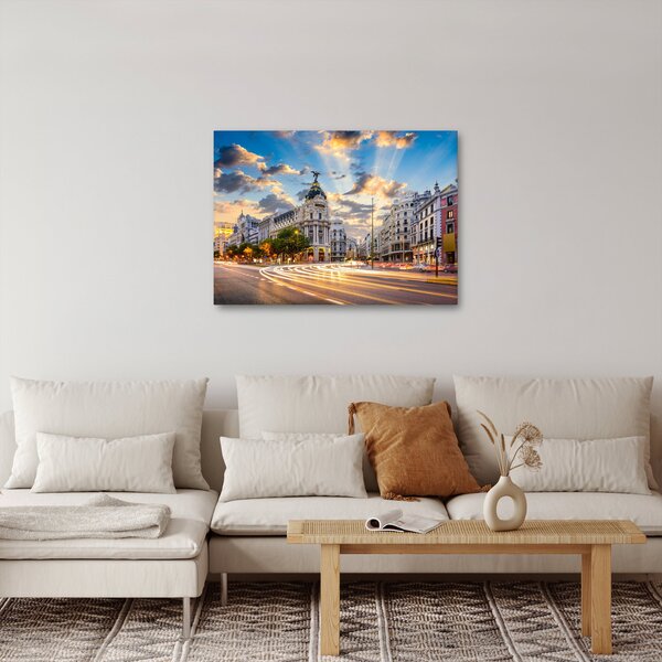 Tablou - Calle Gran Vía, Madrid, Spania (70x50 cm)
