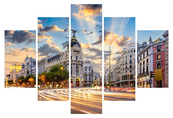 Tablou - Calle Gran Vía, Madrid, Spania (150x105 cm)