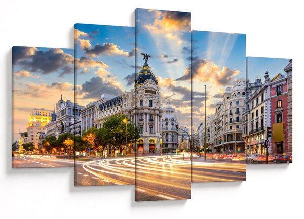 Tablou - Calle Gran Vía, Madrid, Spania (150x105 cm)