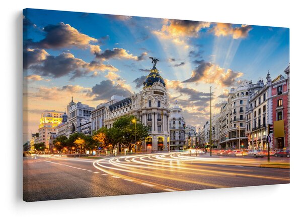 Tablou - Calle Gran Vía, Madrid, Spania (90x60 cm)