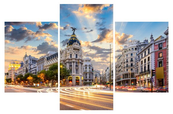 Tablou - Calle Gran Vía, Madrid, Spania (90x60 cm)