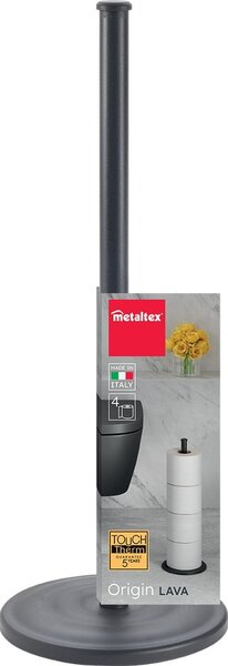 Suport pentru hârtie igienică negru mat din oțel Lava – Metaltex