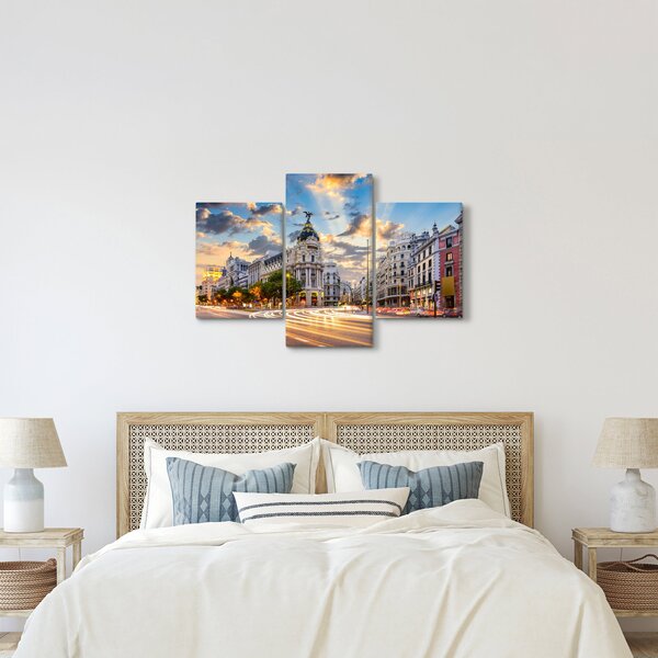 Tablou - Calle Gran Vía, Madrid, Spania (90x60 cm)