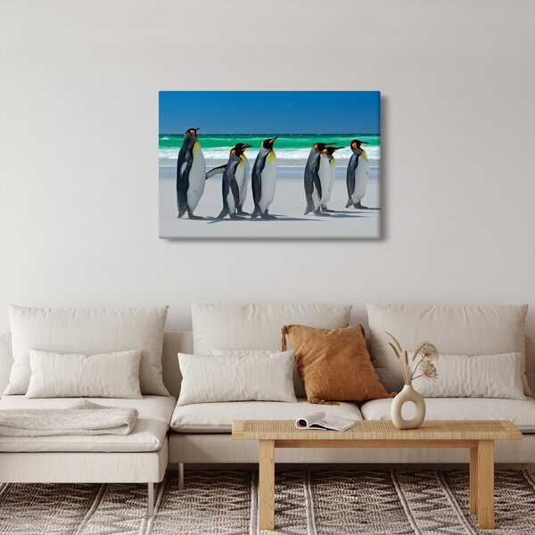 Tablou - Grup de pinguini regali (90x60 cm)