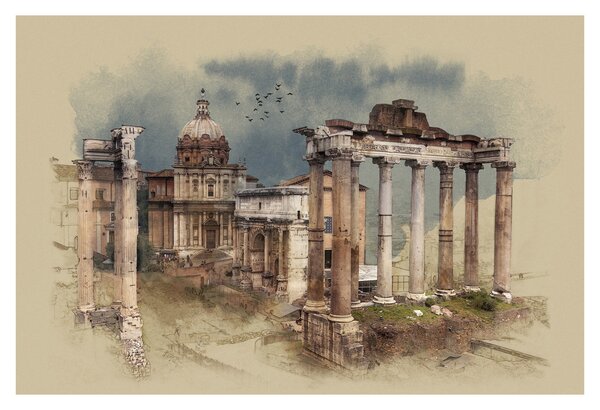 Tablou - Forumul Roman, Roma, Italia (90x60 cm)