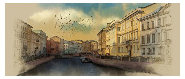 Tablou - Râul Moyka, Sankt Petersburg, Rusia (120x50 cm)