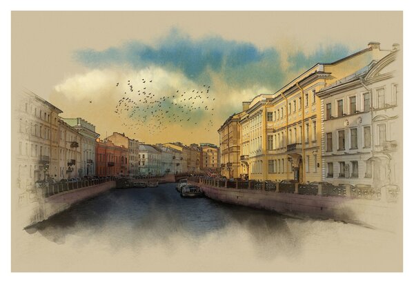 Tablou - Râul Moyka, Sankt Petersburg, Rusia (90x60 cm)