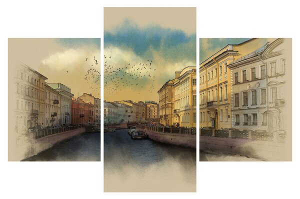 Tablou - Râul Moyka, Sankt Petersburg, Rusia (90x60 cm)