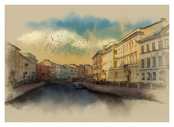 Tablou - Râul Moyka, Sankt Petersburg, Rusia (70x50 cm)