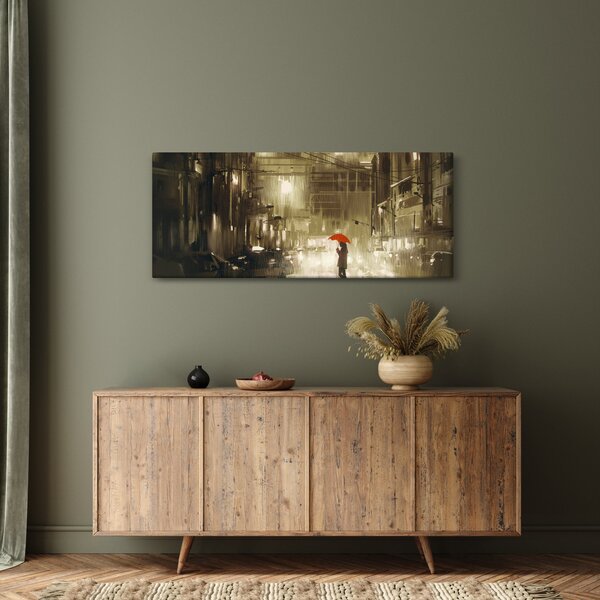 Tablou - Femeie într-o noapte ploioasă (120x50 cm)