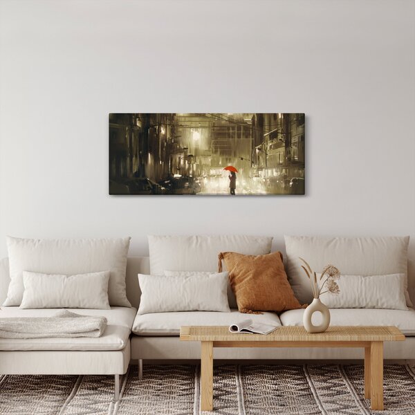 Tablou - Femeie într-o noapte ploioasă (120x50 cm)