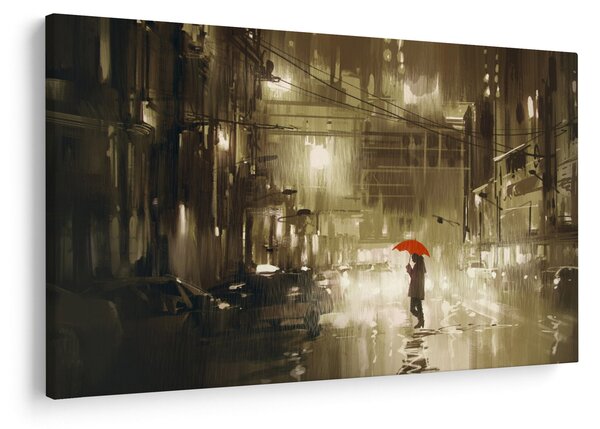 Tablou - Femeie într-o noapte ploioasă (90x60 cm)