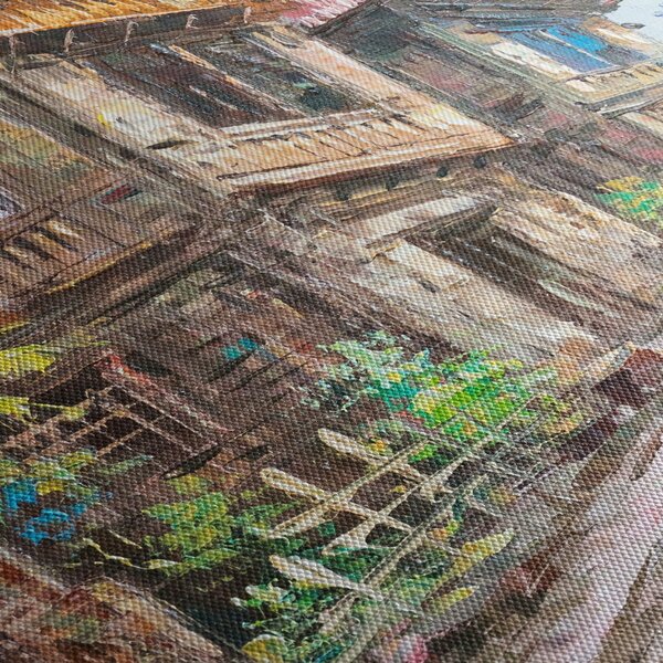 Tablou - Satul filipinez, Asia (cu ceas) (90x30 cm)