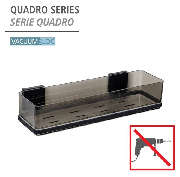 Raft pentru baie negru autoadeziv din plastic Quadro – Wenko