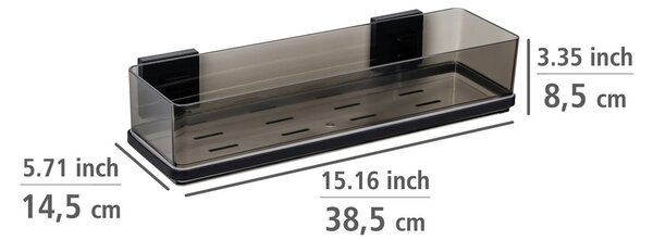 Raft pentru baie negru autoadeziv din plastic Quadro – Wenko