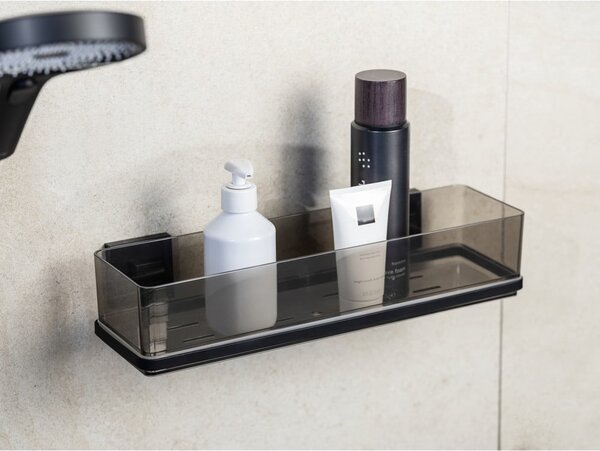 Raft pentru baie negru autoadeziv din plastic Quadro – Wenko