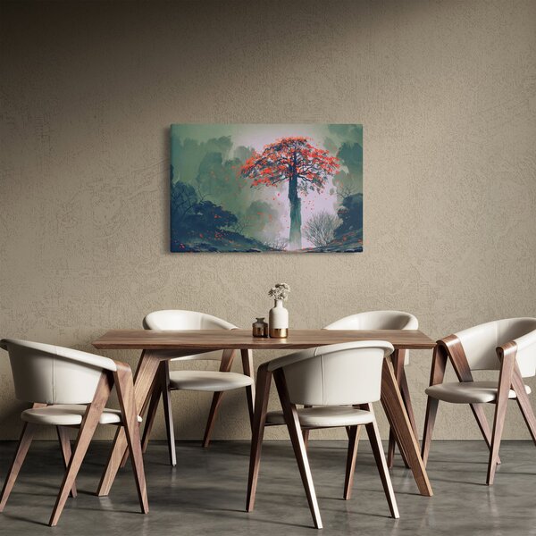 Tablou - Copacul roșu singuratic (90x60 cm)
