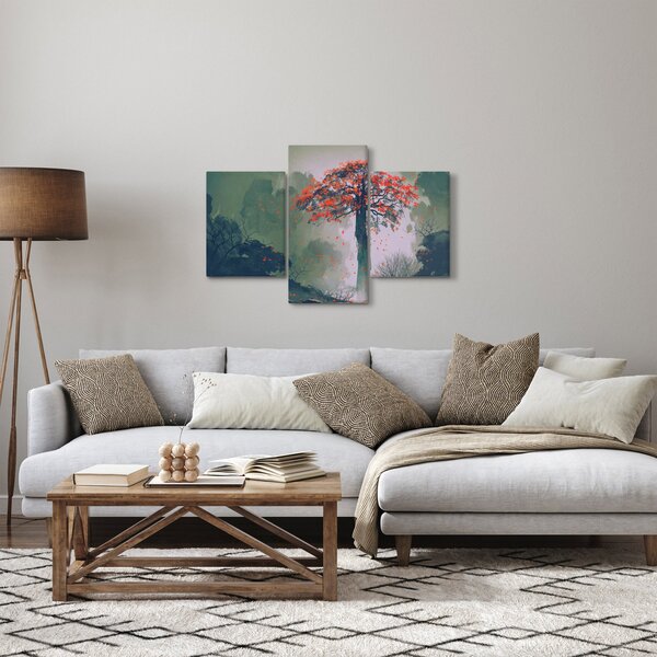 Tablou - Copacul roșu singuratic (90x60 cm)