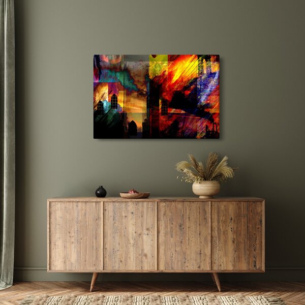Tablou - Oraș colorat, abstracție (90x60 cm)