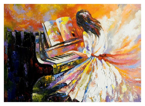 Tablou - Femeia cântând la pian (70x50 cm)