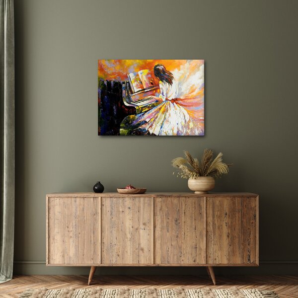 Tablou - Femeia cântând la pian (70x50 cm)