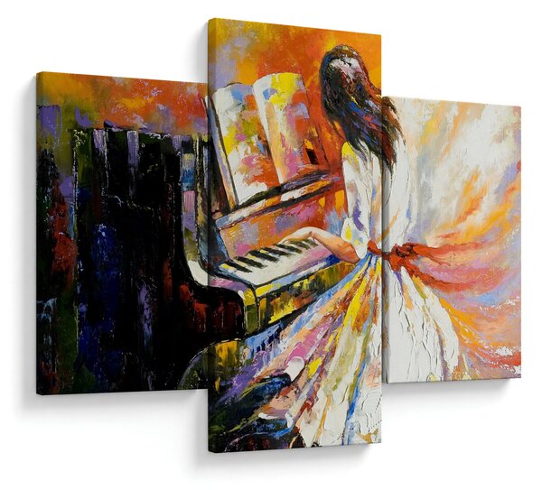 Tablou - Femeia cântând la pian (90x60 cm)