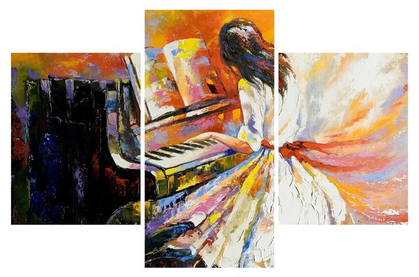 Tablou - Femeia cântând la pian (90x60 cm)