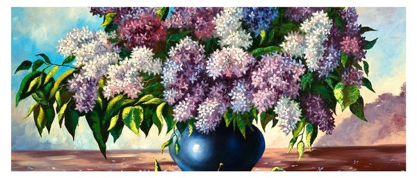 Tablou - Buchet de liliac (120x50 cm)