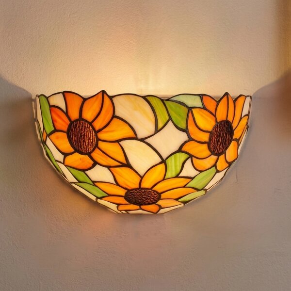 Brilagi - Aplică de perete Tiffany SUNFLOWER din vitralii, 1xE14/40W/230V