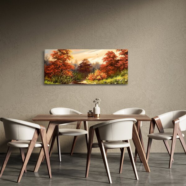 Tablou - Râu în peisaj de toamnă (120x50 cm)