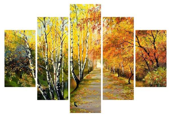 Tablou - Alee romantică de-a lungul apei, pictură în ulei (150x105 cm)